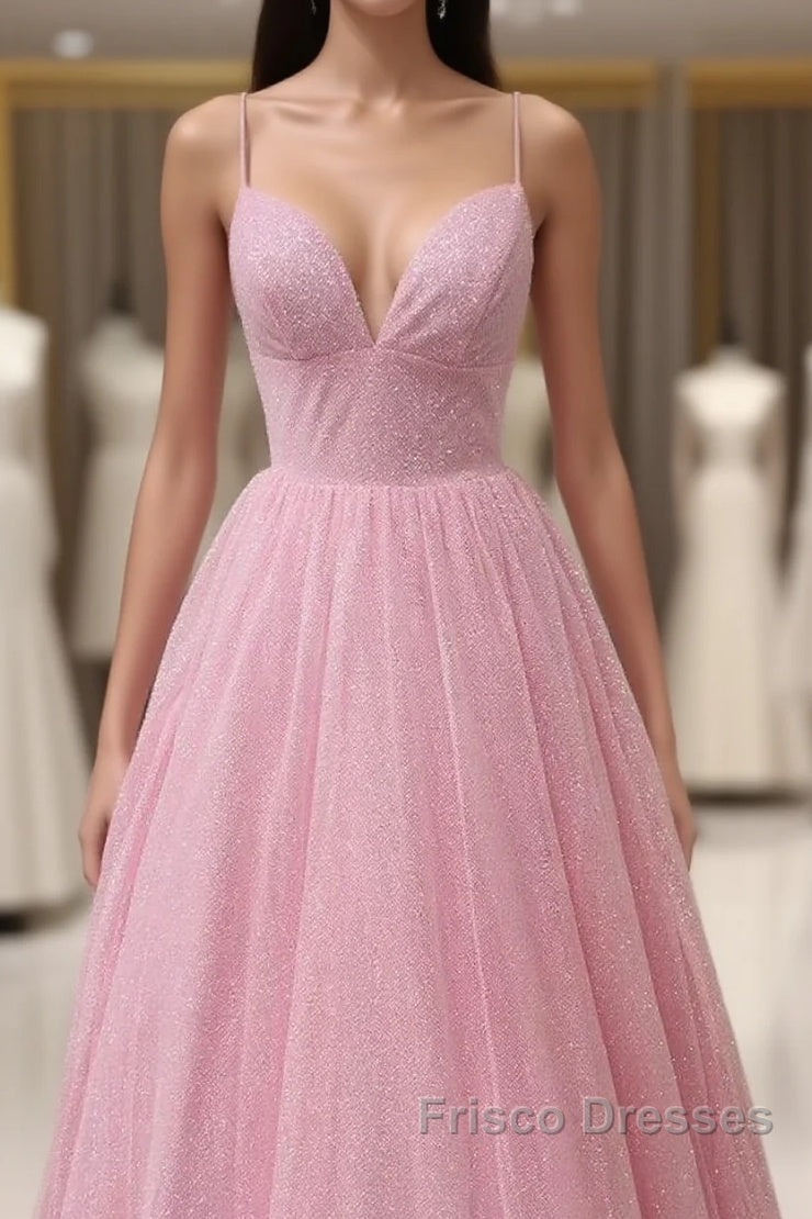 Pink Shinning Formal Prom Dress, Homecoming Dress ,Formal Dress, Evening Dress, Dance Dress, Graduation Party Dress