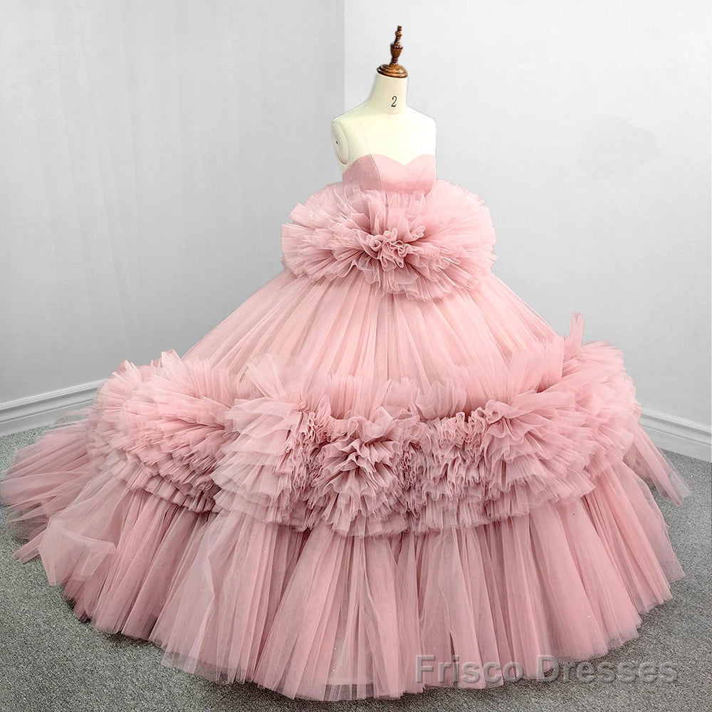 Pink Strapless Sleeveless Ball Gown Corset Quinceanera Dresses Secondary image