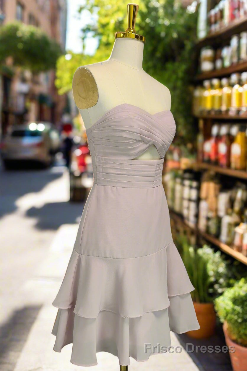 Pink Sweetheart A Line Short Homecoming Dresses Cute Mini Graduation Dresses Secondary image