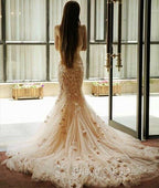 Pink Sweetheart Neck Tulle Mermaid Long Formal Prom Dress, Wedding Dress