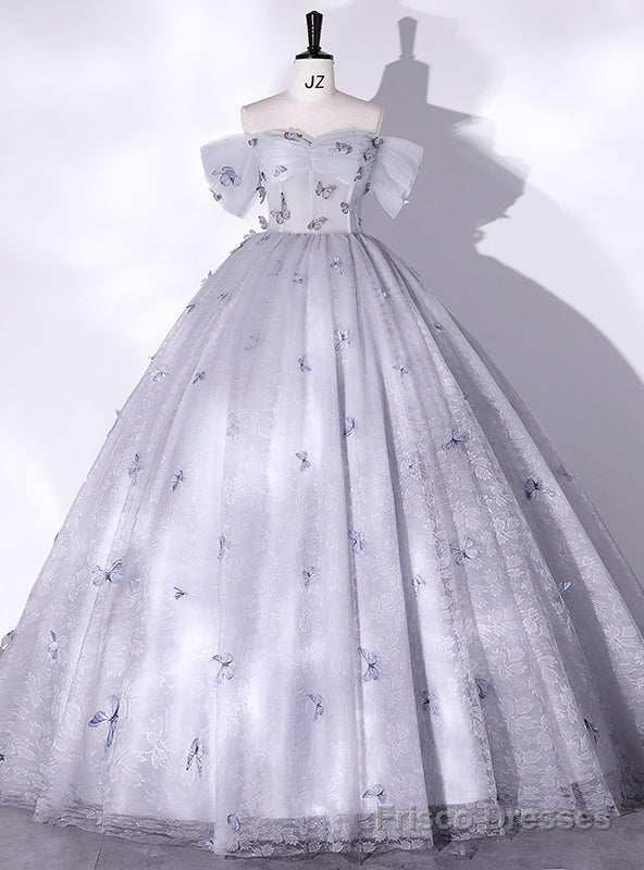 Pink Tulle Butterfly Off the Shoulder Quinceanera Dress Main image