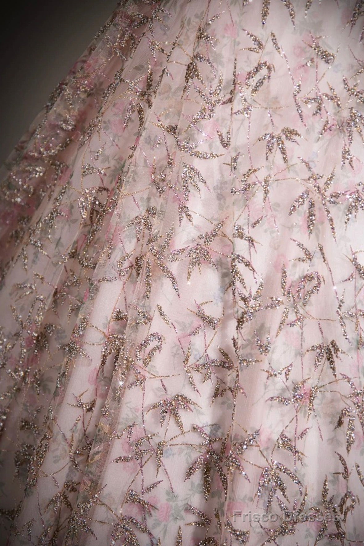 Pink Tulle Floor Length Prom Dress, Beautiful Off The Shoulder Party Dress