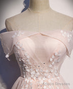 Pink Tulle Lace Long Prom Dress Pink Tulle Lace Formal Dress