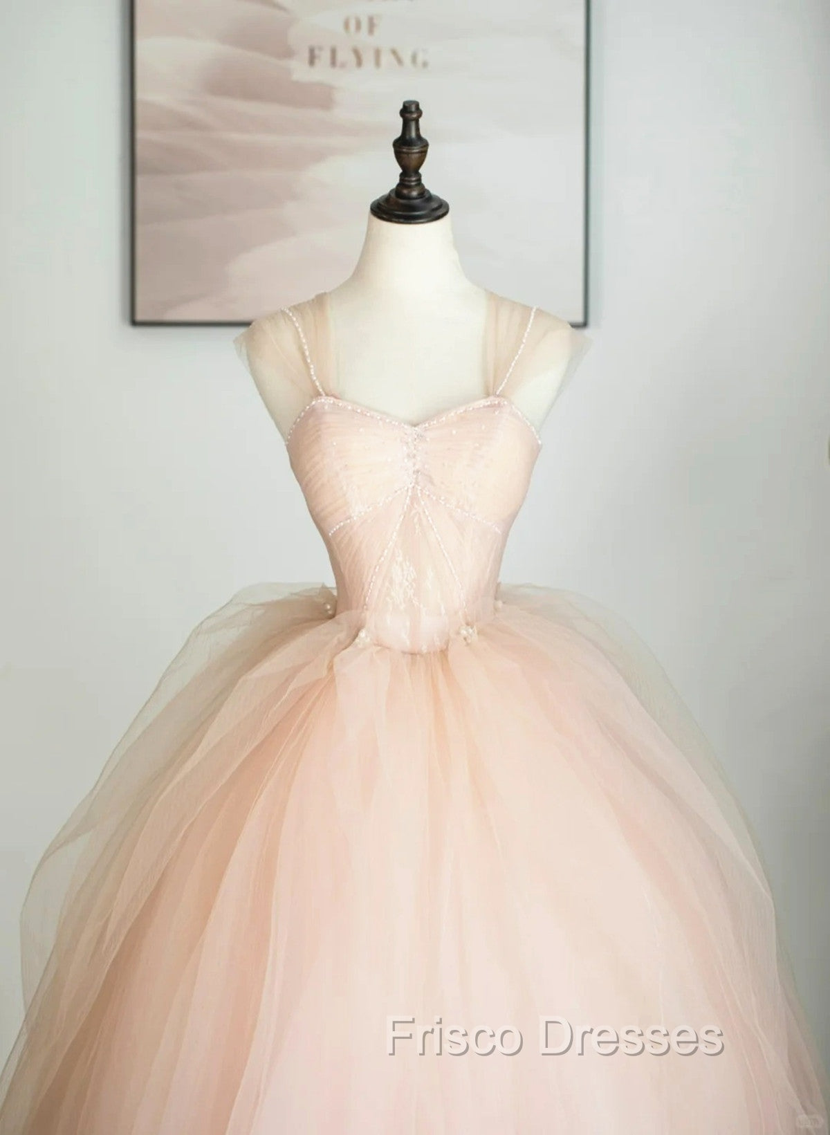 Pink Tulle Sweetheart Ball Gown Cute Sweet 16 Dress, Pink Tulle Formal Prom Dress