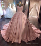 Pink Wedding Dresses Taffeta Ball Gowns Lace Appliques Sweetheart