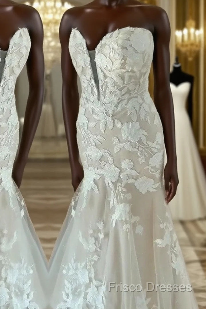 Plus Size Boho Wedding Dress Mermaid Appliques Main image