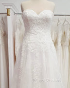 Plus Size Lace Overlay Wedding Dress Strapless
