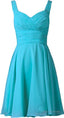 Pool V-Neck Chiffon Short Bridesmaid Dresses