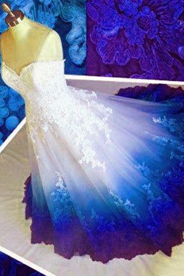 Popular Prom Dresses,Colored Prom Dress, Sweetheart Appliques Prom Dresses,Modern Wedding Dress Secondary image