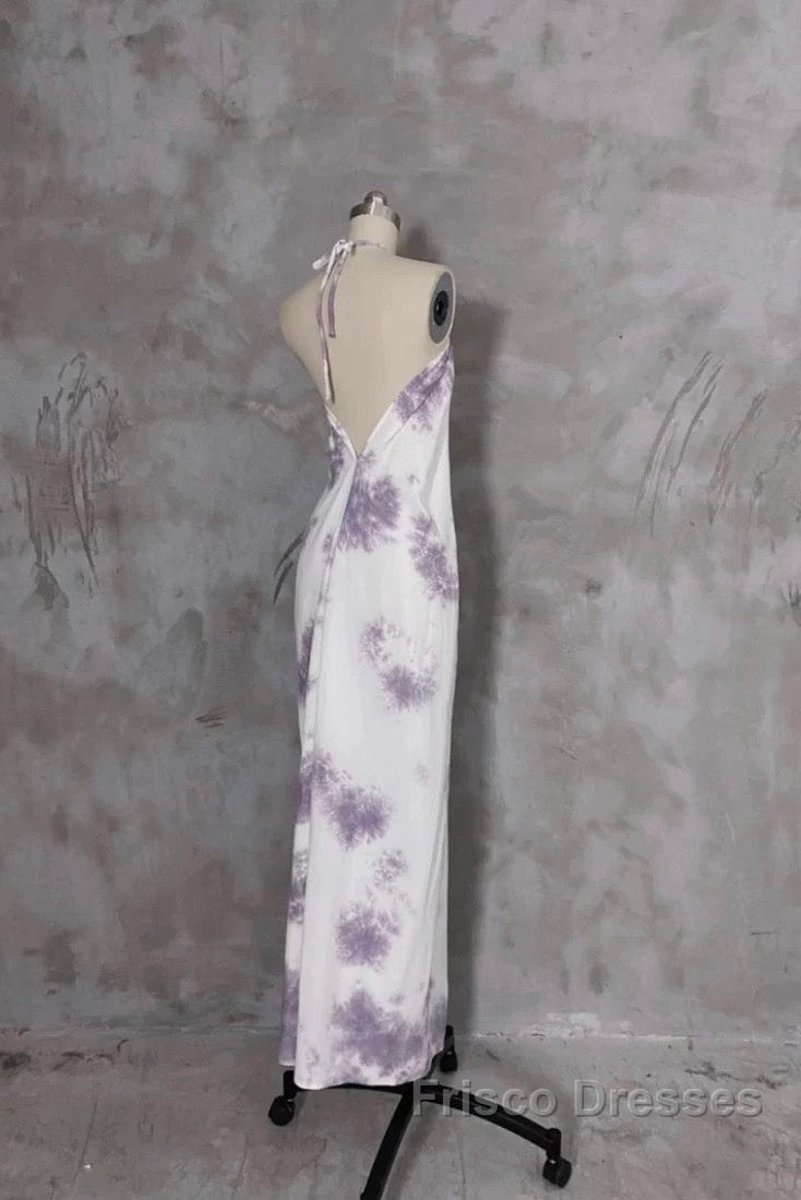Pretty A Line Halter Floral Chiffon Long Formal Prom Dress Birthday Dress For Women Secondary image