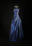 Pretty A Line Sleeveless Navy Blue Long Prom Dress Evening Dress