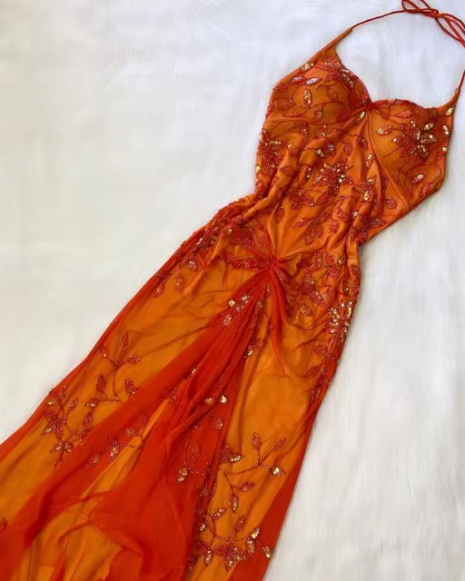 Pretty A Line Halter Tulle Long Prom Dresses Formal Evening Dresses Main image