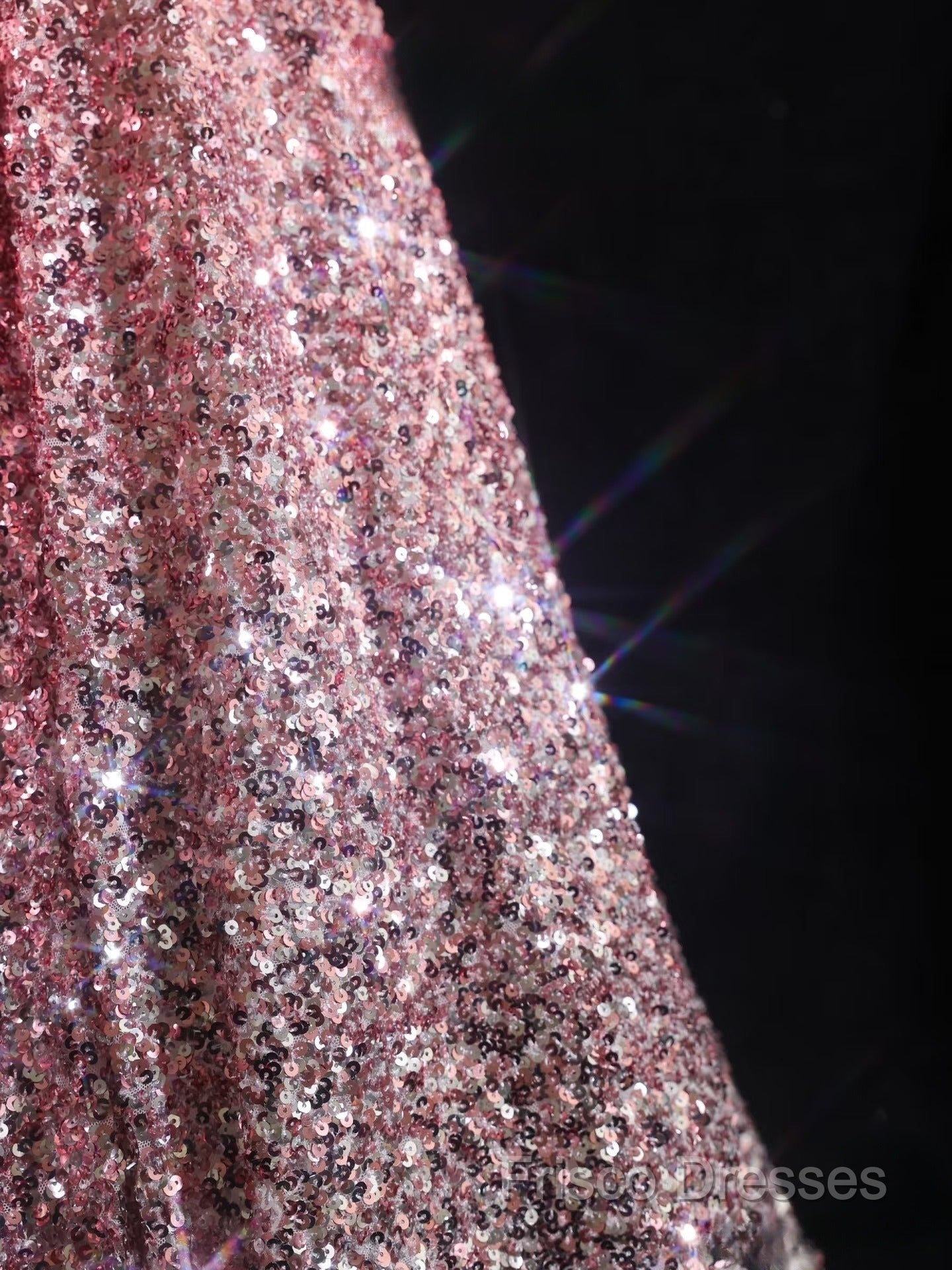 Pretty A Line Off The Shoulder Pink Sequin Long Formal Prom Dress Formal Gowns