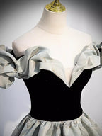Pretty A Line Off The Shoulder Satin Long Evening Party Dress Formal Prom Dress