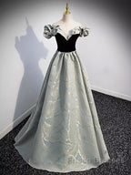 Pretty A Line Off The Shoulder Satin Long Evening Party Dress Formal Prom Dress