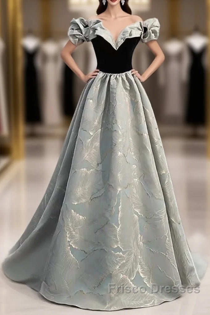 Pretty A Line Off The Shoulder Satin Long Evening Party Dress Formal Prom Dress Main image