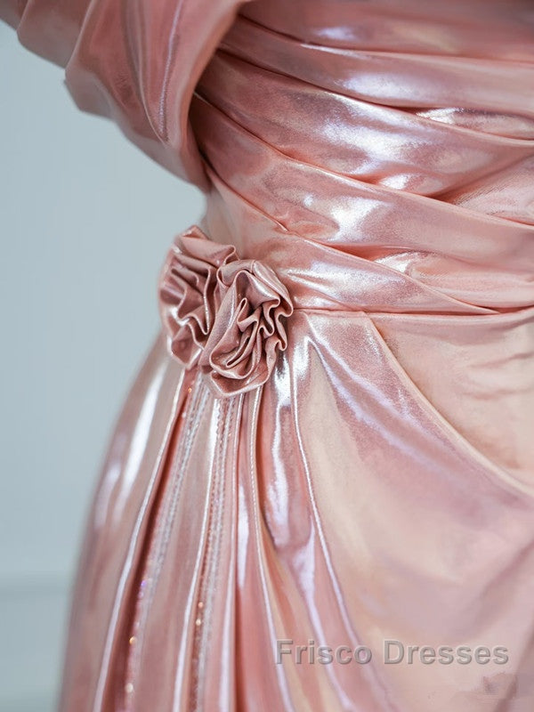 Pretty A Line Off The Shoulder Sequin Pink Long Formal Prom Dress Evening Gowns