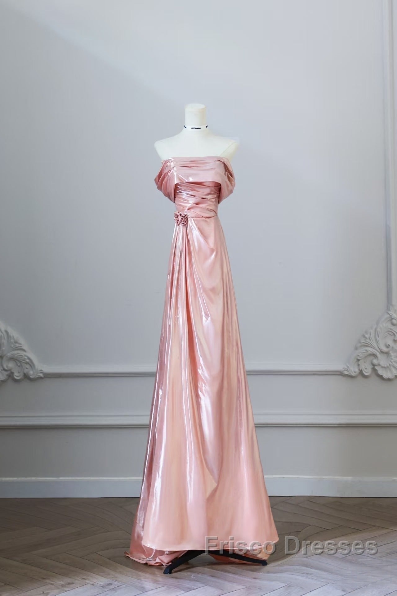 Pretty A Line Off The Shoulder Sequin Pink Long Formal Prom Dress Evening Gowns