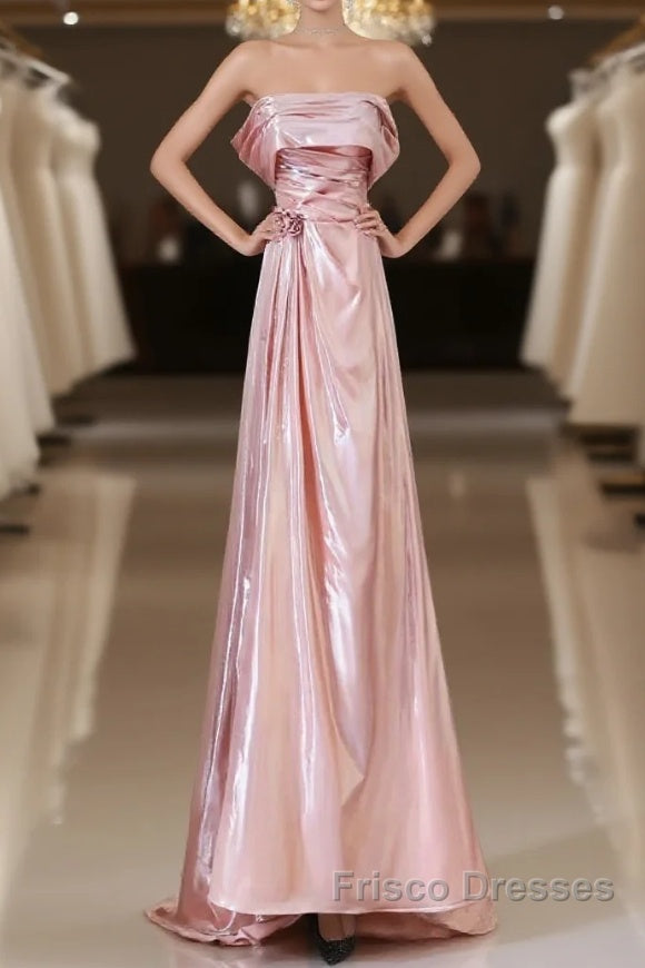 Pretty A Line Off The Shoulder Sequin Pink Long Formal Prom Dress Evening Gowns Main image