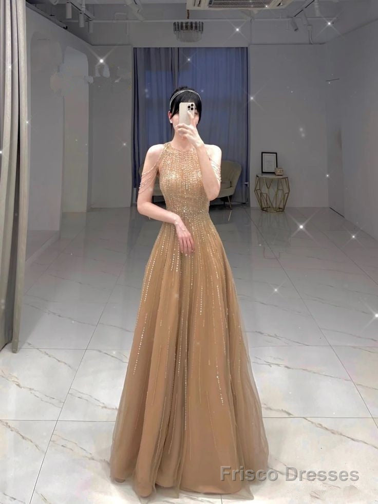 Pretty A Line Scoop Neckline Sleeveless Party Dress Tulle Prom Dresses Main image