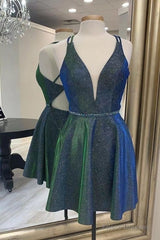 Pretty A-Line Sequins Shiny Short Cute Homecoming Dress Party Dresses