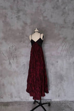 Pretty A Line Spaghetti Straps Burgundy Long Formal Prom Dress Birthday Dress For Women
