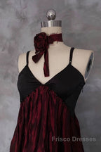 Pretty A Line Spaghetti Straps Burgundy Long Formal Prom Dress Birthday Dress For Women