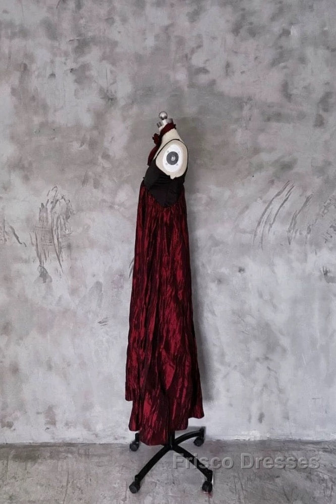 Pretty A Line Spaghetti Straps Burgundy Long Formal Prom Dress Birthday Dress For Women
