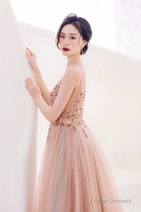 Pretty A Line Spaghetti Straps Tulle Long Length Evening Dress Prom Dresses