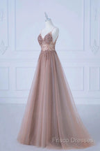 Pretty A Line Spaghetti Straps Tulle Long Length Formal Dress Formal Prom Dress