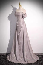 Pretty A Line Square Neckline Sleeveless Long Evening Party Dress Pink Formal Prom Dress