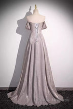 Pretty A Line Square Neckline Sleeveless Long Evening Party Dress Pink Formal Prom Dress