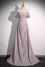 Pretty A Line Square Neckline Sleeveless Long Evening Party Dress Pink Formal Prom Dress