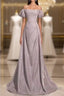 Pretty A Line Square Neckline Sleeveless Long Evening Party Dress Pink Formal Prom Dress