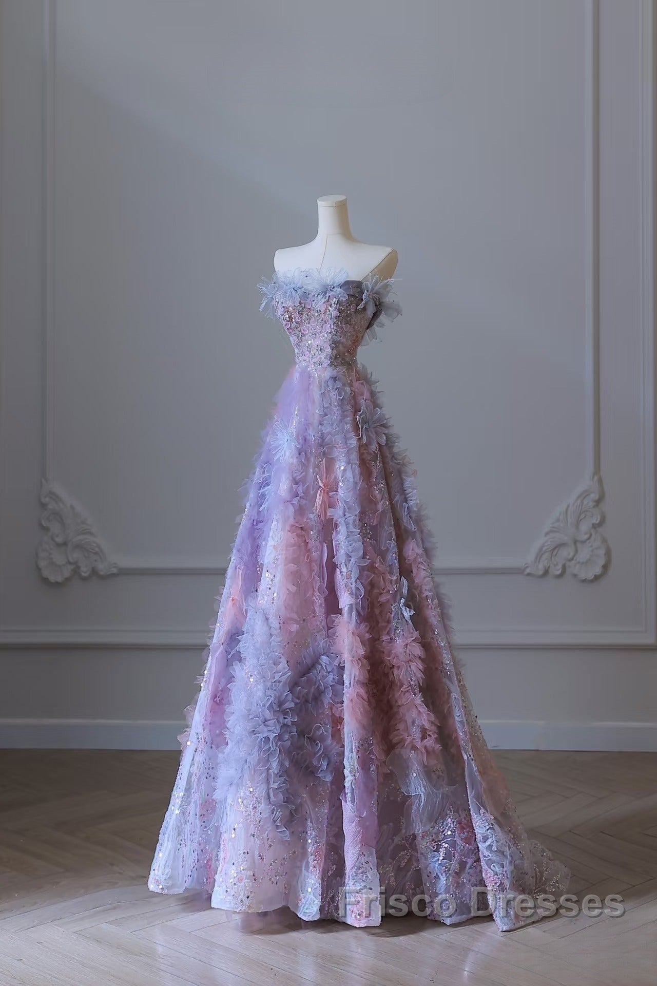 Pretty A Line Sweetheart Tulle Long Formal Prom Dress Evening Gowns Secondary image