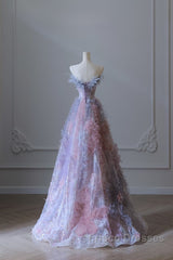 Pretty A Line Sweetheart Tulle Long Formal Prom Dress Evening Gowns