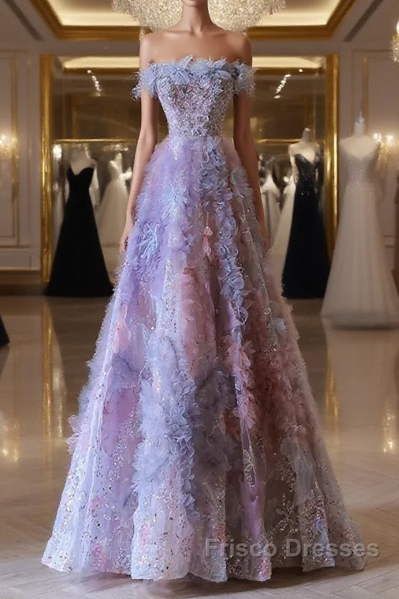 Pretty A Line Sweetheart Tulle Long Formal Prom Dress Evening Gowns Main image