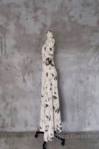 Pretty A Line V Neckline Floral Long Formal Prom Dress Birthday Dress For Women