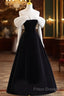 Pretty Ball Gown Off The Shoulder Black Velvet Formal Party Dress Formal Prom Dress With Flower