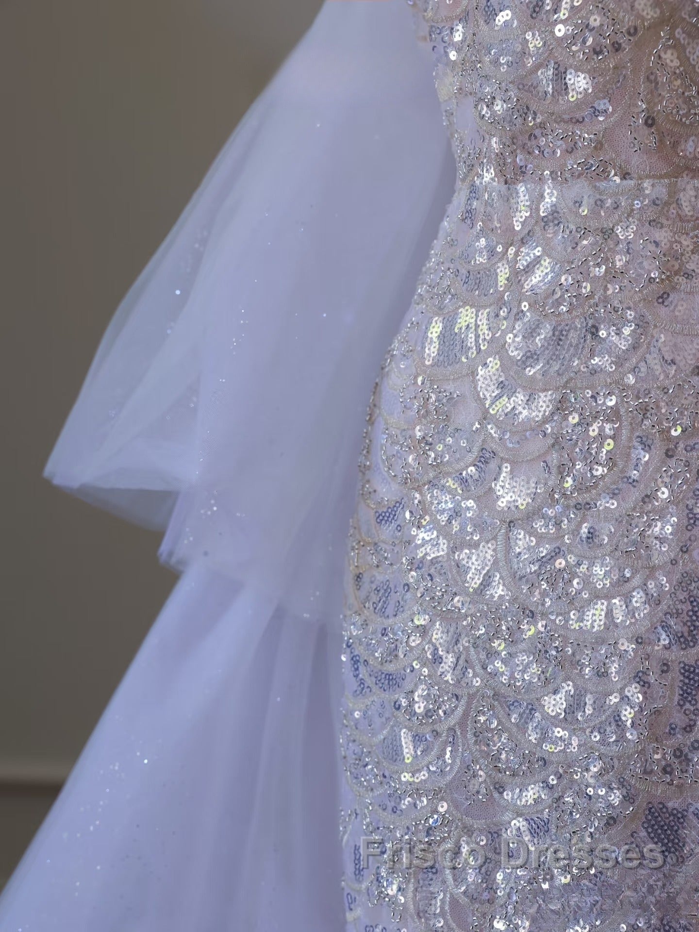 Pretty Mermaid High Neckline Sequin Beads Long Formal Prom Dress Formal Evening Dress