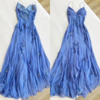 Pretty Mermaid Spaghetti Straps Lilac Long Prom Dresses Party Dress