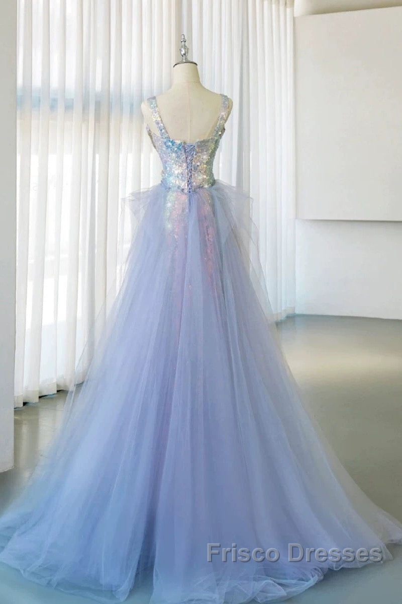 Pretty Mermaid Square Neckline Sequin Long Evening Dress Formal Prom Dress