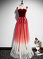 Pretty Red Tulle with Sequins Long Party Gown, Red Formal Dress