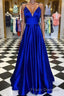 Pretty Royal Blue A-line Spaghetti Straps Formal Prom Dress, Evening Dress