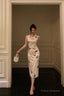 Pretty Sheath Halter Satin Floral Prom Dresses Birthday Outfits Evening Gown