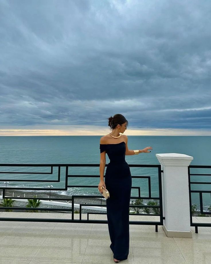 Pretty Sheath Off The Shoulder Black Long Prom Dresses Party Dress Main image