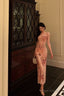 Pretty Sheath Strapless Pink Floral Date Night Dress Prom Dresses Birthday Party Outfit
