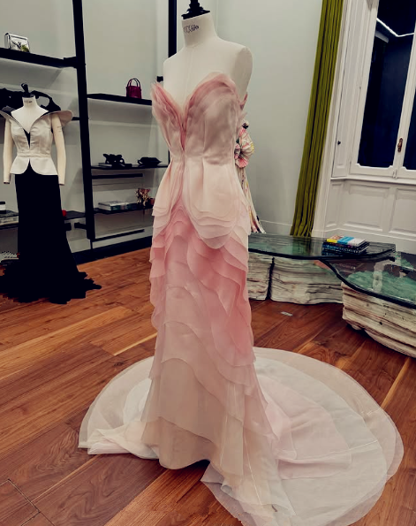 Pretty Sheath Sweetheart Floral Ombre Pink Tulle Sleeveless Evening Prom Dresses