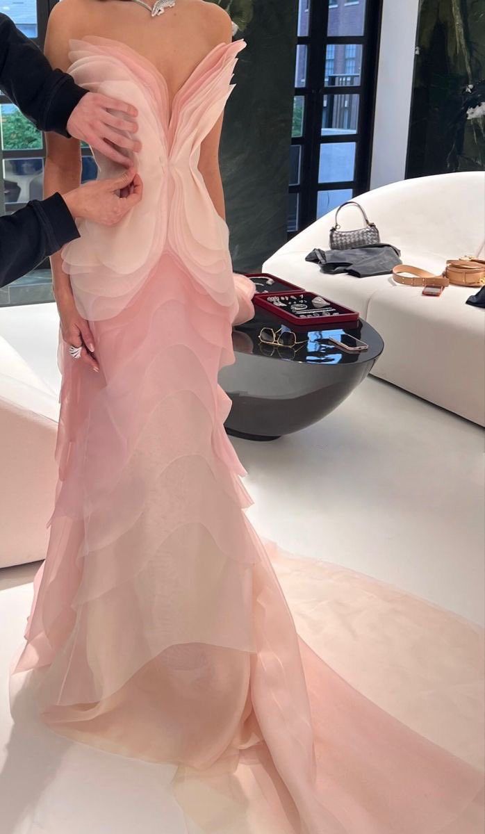 Pretty Sheath Sweetheart Floral Ombre Pink Tulle Sleeveless Evening Prom Dresses Main image