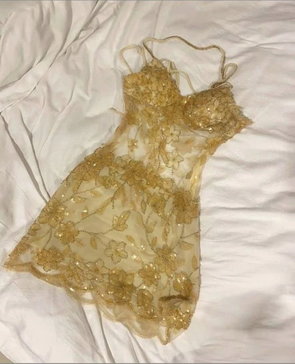 Pretty Spaghetti Straps Pink Sequin Grade Homecoming Dress Short Birthday Outfits Cocktail Dress Secondary image